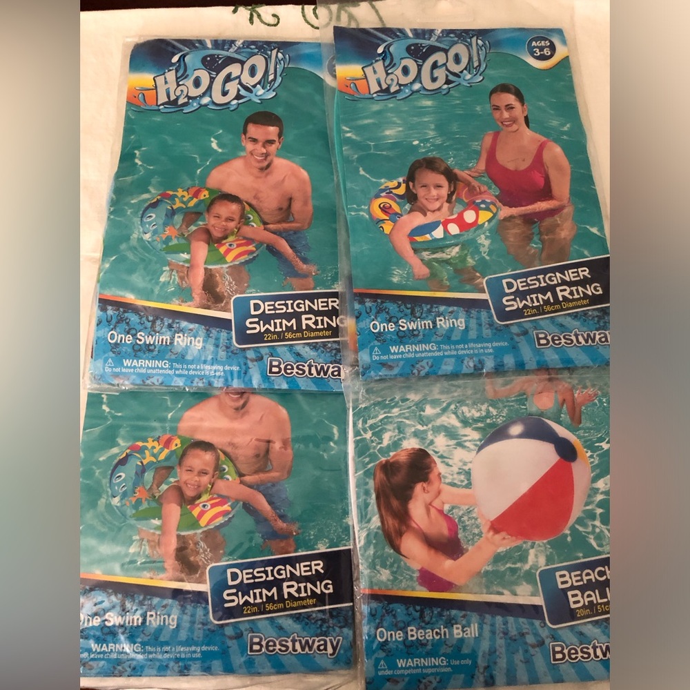 Lot of 4 H2O Go Floaties and Ball